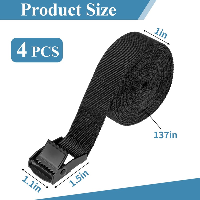 PEASUG PEASUG Tie Down Straps, 4 Pcs Lashing Small Ratchet