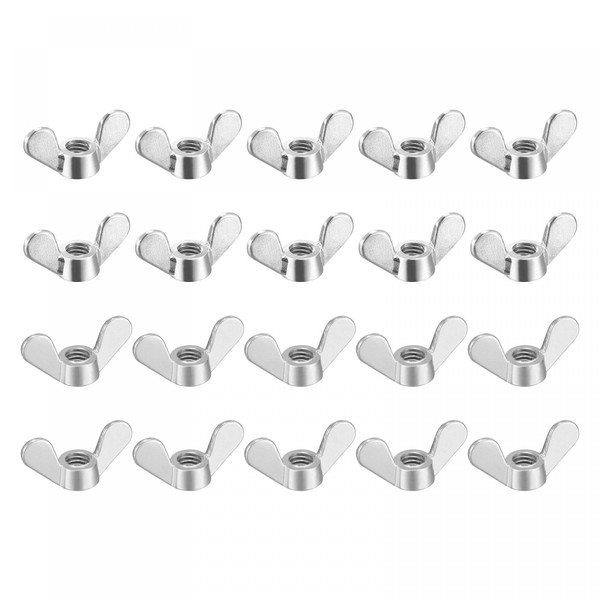 uxcell M5 M6 Wing Nuts Butterfly Nut Zinc Plated Silver