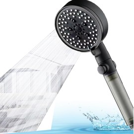 Shower Head Rain Shower with 1 PP Filter, Shower Head Hand Shower 5 Modes Shower Head for More Water Pressure Universal Rain Shower Head Water-Saving High Pressure Shower Head Shower Head for Bathing