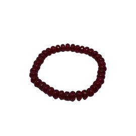 Natural Garnet Gemstone Faceted Rondelles Beaded Stretch Bracelet