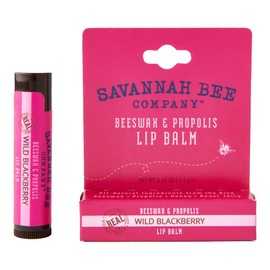 Savannah Bee Lip Balm Hanger 0.15 oz - Invigorating Mint Flavor - Natural Ingredients for Supple, Soft Lips - Convenient Hanger Design (.15 Oz, Wild Blackberry)