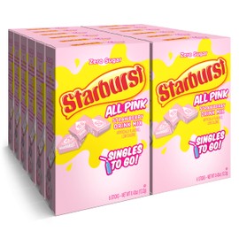 Starburst Singles To Go Powdered Drink Mix, All Pink Strawberry, 12 Boxes with 6 Packets Each - 72 Total Servings, Sugar-Free Drink Powder, Just Add Water, 6 Count (Pack of 12)
