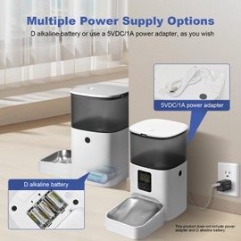 4L Automatic Cat Feeder Pet Food Dispenser with 10s Voice Recorder, Pet Feeder up to 8 Meals per Day, Timed Cat Feeder with Dry Food Sealed Ring