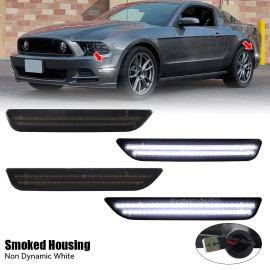 New Type LED Side Marker Lamps for Ford Mustang 10-14 4PCS Green White Non Animation Bumper Fender Flare Sidemarker LightsNumber of Bulbs: 4, Light Color: NON Dynamic White lights 02-0532, Lamp Type: LED
