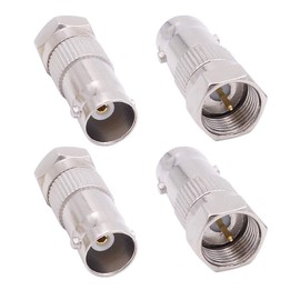 Fancasee (4 Pack) 75 Ohm F Type Male to BNC Female Plug Jack Connector Adapter Coupler Converter for CCTV Video Applications Coax Coaxial Cable Cord