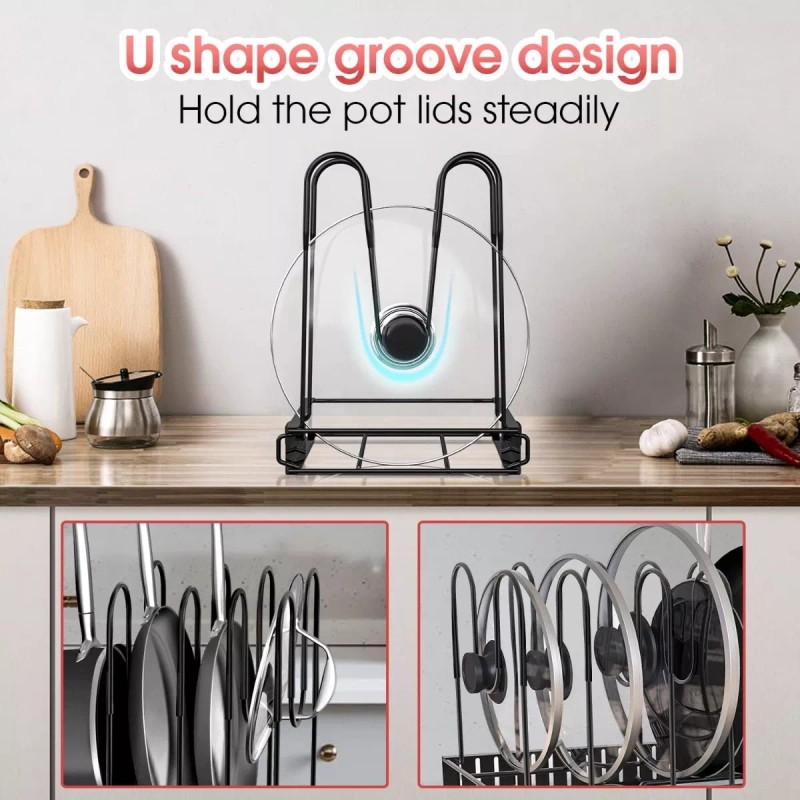 MARZSEFLO 8 Estante Organizador Para Ollas Y Sartenes Ajustable Cocina