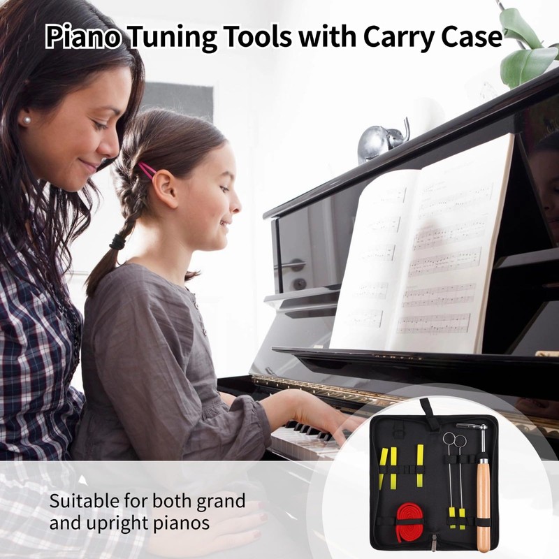 7 PCS Piano Tuning Kit, Piano Tuning Tools with Carry