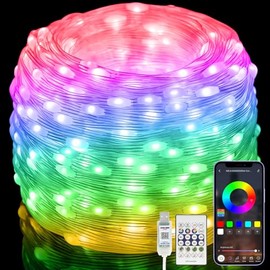 ELECGO 20M 200 LEDs RGB Smart IC Lucs de Hada Multicolor,Luces de Navidad[APP y Mando a Distancia],Impermeable Cadena de Luces Color,Sincronización Musical, para Interiores, Exteriores, Navidad, Boda