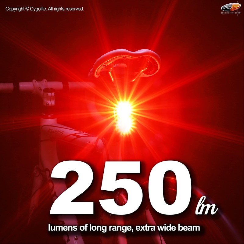 Cygolite Hypershot - Luz Trasera de Bicicleta de 250 lúmenes,