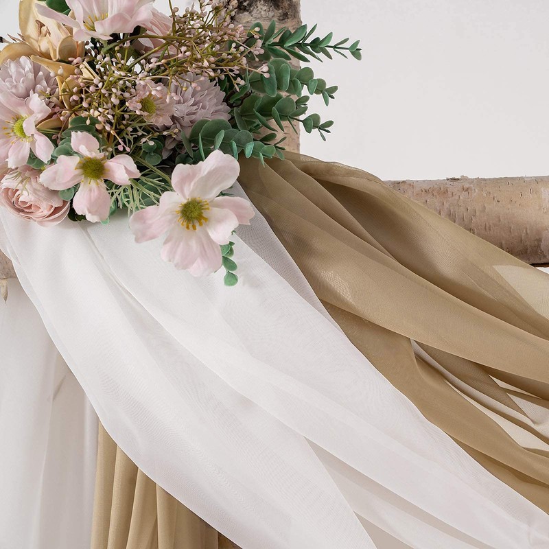MIULEE Luxury Window Scarf Sheer Voile Elegant Topper Long Valance