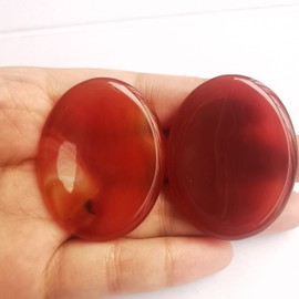Lovionus89 Carnelian Thumb Worry Stone, Water Drops, Stress Relaxing, Reiki Crystal Healing Bag, Palm Tree Stones, Pack of 2