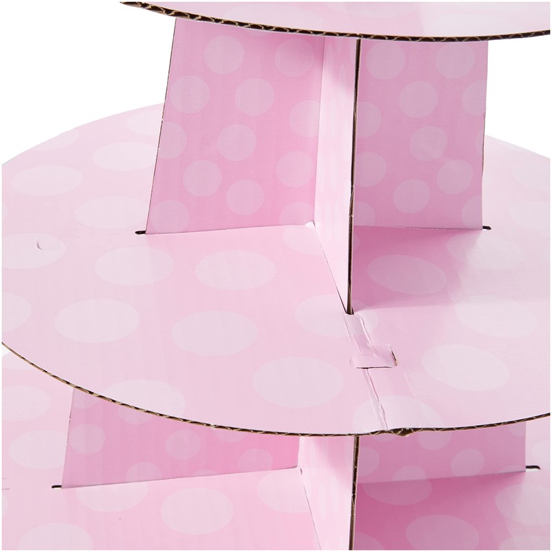 Unique Party Supplies Babyparty-Cupcake-Ständer - Rosa Punktmuster, 13"H x 11.75"W