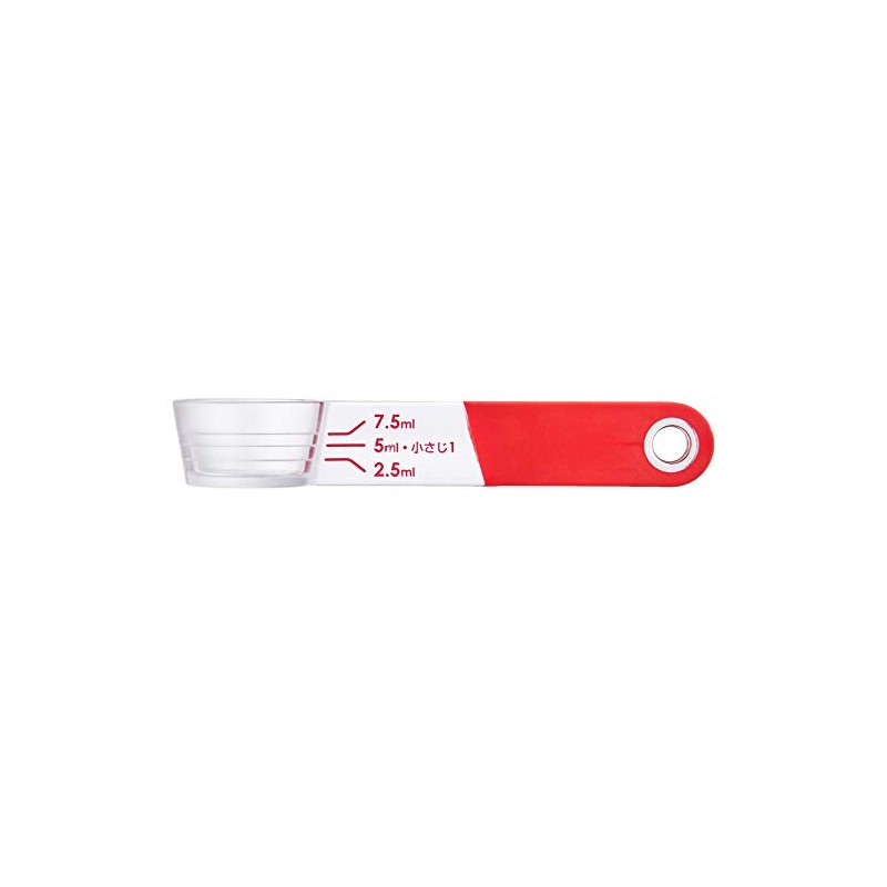 Pearl Metal Softia Rest-On Measuring Spoon, Red C-3700