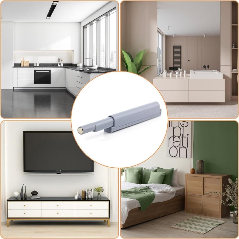 10 PCS Push to Open Door Catches, Soft Close Magnetic