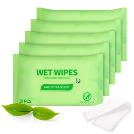 Green Tea Wet Wipes Bulk for Homeless, Clean Face Hands Quickly, Green Tea Wet Wipes Bulk for Homeless, Perfect for Hiking Camping Travel Outdoor (500 Count (Pack of 50))