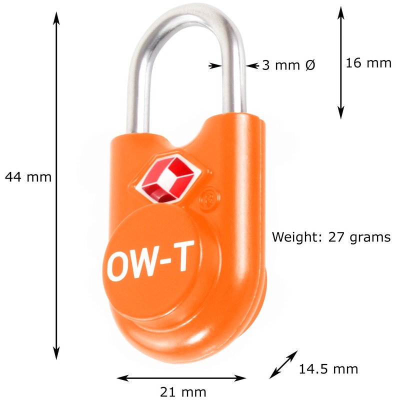 OW-Travel Lock with Key Suitcase Lock Padlock Luggage Lock Security