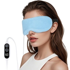 GNEGNI LIFE GNEGNI LIFE Heated Eye Mask,Smart Temperature&Timer Control, USB Soft Cotton Warm Eye Compress, for Dry Eyes, Blepharitis, Dark Circles and Sleep&Travel(Blue)
