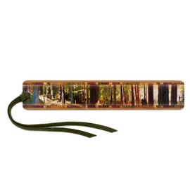 Forest Hiker Nature Scene Handmade Wooden Bookmark - Made in USA - Also Available with Personalization