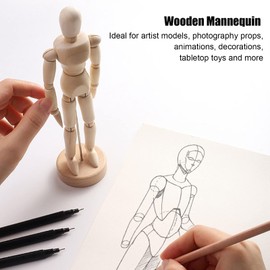 Maniquí de madera, maniquí de dibujo ambiental de varias formas 14 articulaciones giratorias para desarrollar habilidades prácticas de pintura de bocetos