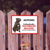 Old English Bulldog 2 Free Running Dog Sign with Saying
