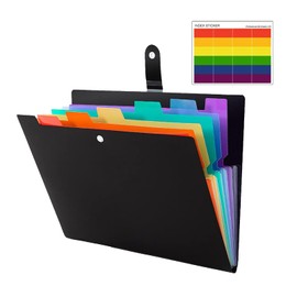 CZAYEFNH A4 Expanding Folder Expandable Folder 7 Pockets Expandable Folder A4 Expandable Document Folders Portable File Folder DIN A4 with Press Stud for Office Home School and Travel