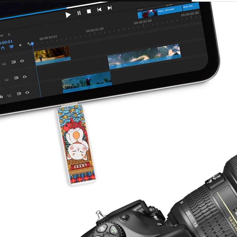 USB Flash Drive Cute Cat Pattern Hot Swap Plug and