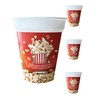 ONONEXPRESS 4 pcs Red Colour Reusable Plastic Popcorn Containers/Popcorn Bowls