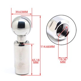 QiiMii Stainless Steel 304 Rotary Tank Spray Cleaning Ball 1/2" Female Connection with ball dia 40mm and cleaning radius 0.5-1.5m