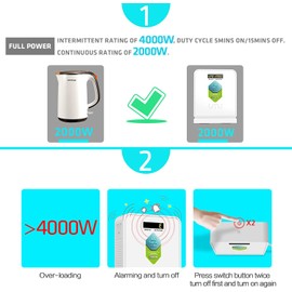 UMI 2000W Step Up Voltage 110v to 220v Converter, Voltage Converter 110v to 220v for Large Capacity Device Up to 4000W, Step Up Converter 110v to 220v with Pure Copper Coils- Transformer 110v to 220v