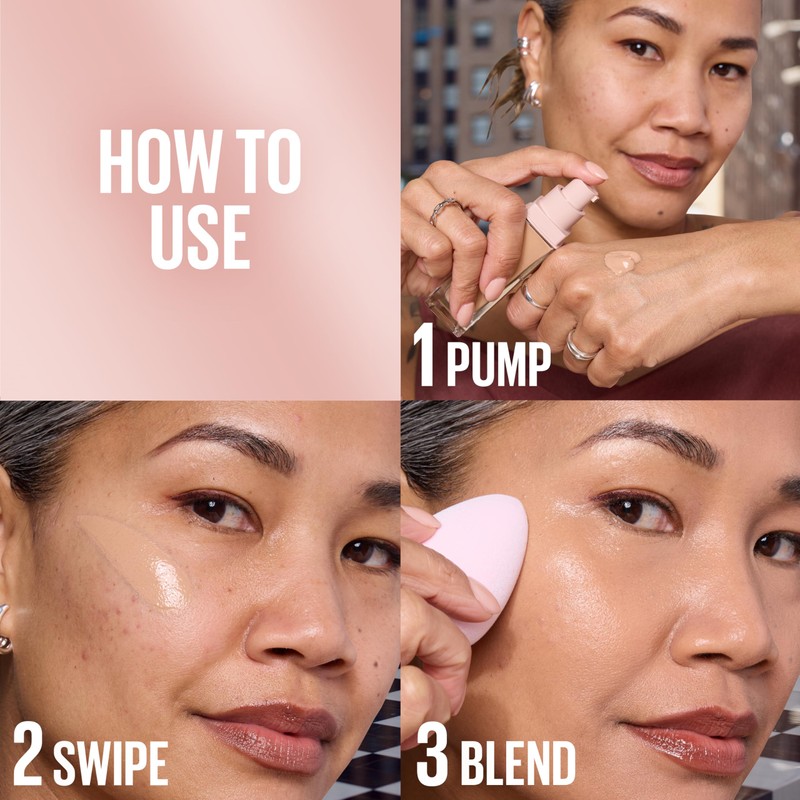 Maybelline Foundation Lifter Plump & Glow, SPF20, Buildable Coverage, 90