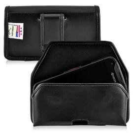 Turtleback Holster Made for DuraForce PRO E6810 E6820 E6830 Black Belt Case Leather Pouch with Executive Belt Clip Horizontal
