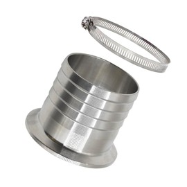 Goldpea 2" Tri Clamp to 2" Hose ID Barbed Adapter SUS304 Sanitary Hose Pipe Fitting 1pc with Hose Clamp