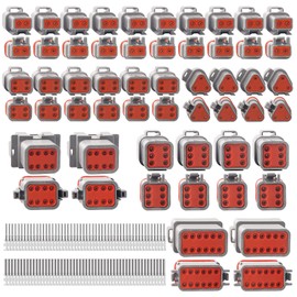 Unifizz 2,3,4,6,8,12 Pin Grey DT Connector with Stamped Contacts(18-14AWG) 372PCS Deutsch Connector Kit ST6321 Deutsch Waterproof Connector Kit