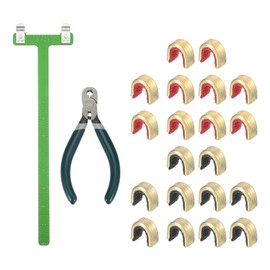 MECCANIXITY Archery Bow Square T-Shape Ruler Tool Nocking Points Pliers Set 33x9mm Turning Bow Strings Knock Kit for Recurve Compound Bowstring Archery Accessories (Green)