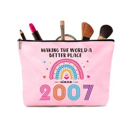 18th Birthday Gifts for Girls - 18th Birthday Gifts Rainbow Pink Cosmetic Bags, Unusual 18th Birthday Presents for Girls for Best Friend, Sister, Daughter, Gifts for 18 Year Old Girls