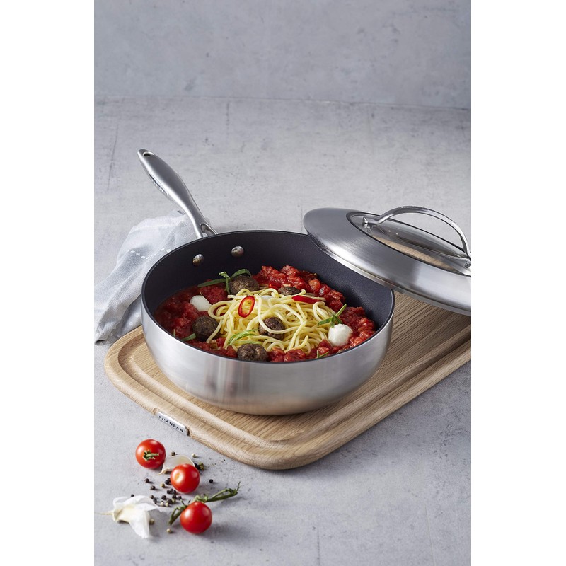 Scanpan CTX Covered Deep Sautè Pan, 4 Quart, Silver