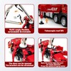 ADTHLIER 1:50 Aerial Fire Truck, Die-Cast Cab, Pull-Back with Lights