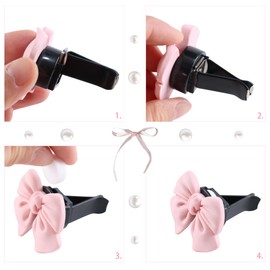 8Pcs Bow Air Vent Clip Accessories, Cute Pink and Purple Car Air Freshener Accessory, Car Interior Decor for Women