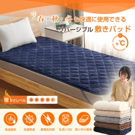 Housecover Bedding Pad, Semi-double, Winter, Warm, Autumn/Winter, Mattress Pad, Teijin Mighty Top II Filling, Microfiber, Thermal Storage, Flannel & Waffle, Fluffy, Sheet Mattress Pad, For All Seasons, Antibacterial, Odor-Resistant, Anti-Mite Treatment, 