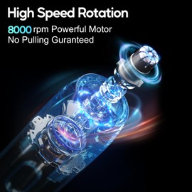 HACLI - Cortapelos de nariz para hombres y mujeres, cortapelos eléctricos con cuchilla de acero inoxidable reemplazable, potente motor de 8000 rpm, uso en húmedo/seco, bloqueo de viaje, diseño