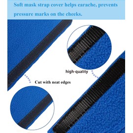 4 Pcs CPAP Strap Covers, CPAP Mask Strap Cover, CPAP Headgear Strap Covers, Soft CPAP Mask Strap Cushions for Reducing Indentation, CPAP Mask Strap Pads to Reduce The Tracks On The Face (Blue)