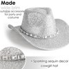 Gossifan Western Hats for Women Men Sparkly Cowgirl Hat Wide