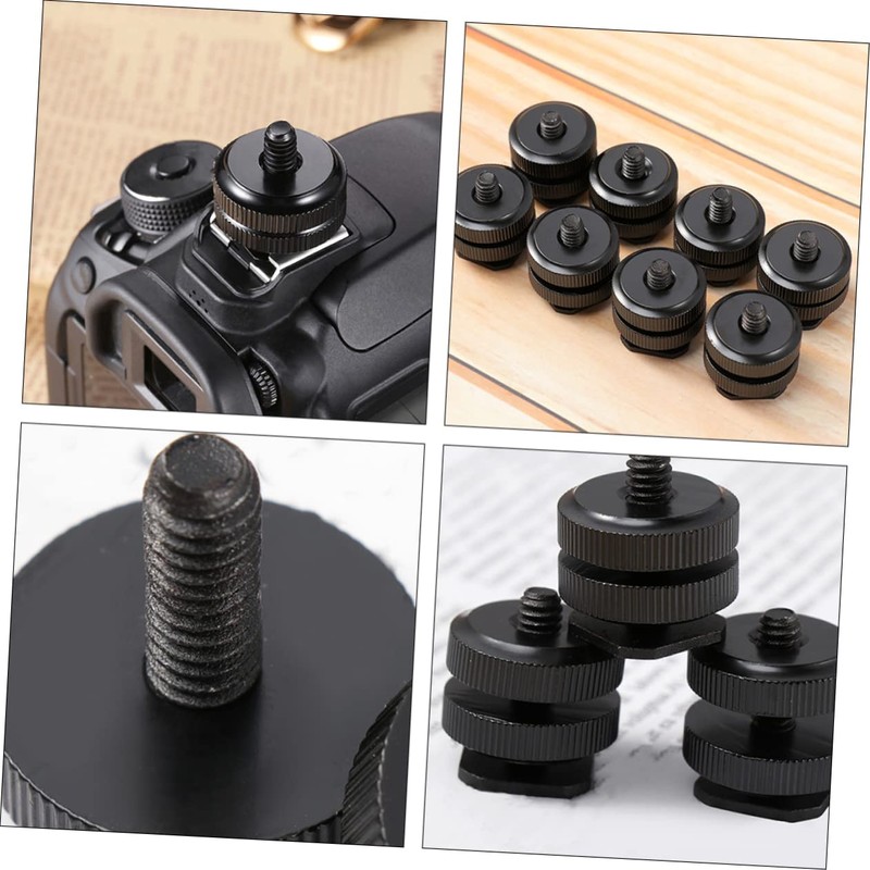 KOMBIUDA 4PCS Hot Shoe Adapter Set Aluminum Alloy Tripod Screw