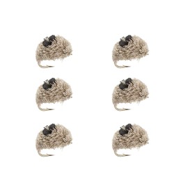 Wild Water Fly Fishing Foam Deer Hair Dog Biscuit for Largemouth Bass, Northern Pike, Smallmouth Bass, Trout, Size 8, 6 Pack