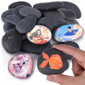 FUTUREPLUSX 20PCS Painting Rocks, River Rocks for Painting Kids DIY Rocks Natural Smooth Rocks for DIY Craft School Kindness Project Decorations