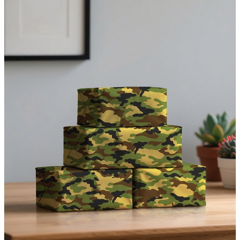 AVXINSOK Camo Wrapping Paper 6 Sheets 27.5 x 19.7 Inch