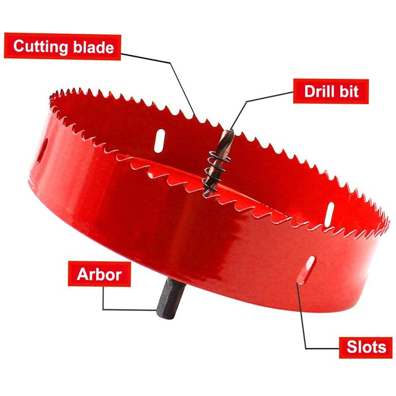 Hordion 168mm 6 5/8" Hole Saw with Drill Bits &