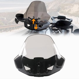 LUXEMOTO Front Windshield for Can-Am Ryker All Models, 3" Adjustable Wind Deflector Dustproof Hard Coated Windscreen for Can Am Ryker 900 600 Sport Rally Accessories (Replace #219401032) (Dark Tinted)