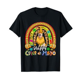 Happy Cinco De Mayo Mexican Shiba Inu Sombrero Rainbow T-Shirt