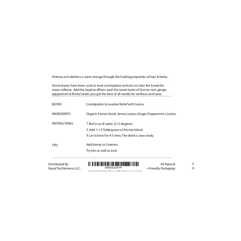 FIRE TEAS Constipation & Laxative Herbal Tea - Organic Peppermint,Senna